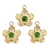 Natural Green Onyx Agate(Dyed & Heated) Flower Charms STAS-I325-143G-02-1