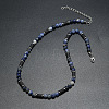 Natural Blue Spot Jasper Round and Lava Rock Column Beaded Necklaces for Men AD4538-3-1
