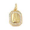 Real 18K Gold Plated Brass Micro Pave Clear Cubic Zirconia Pendants KK-L216-002G-A-1