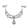 Alloy Rhinestone Hair Chain OHAR-M044-02C-S-1