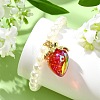 Acrylic Strawberry Charm Bracelets BJEW-JB13843-01-2