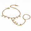 304 Stainless Steel Cable Chain Finger Ring Bracelets XO2335-6-1
