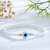 Bohemian White Glass Seed Beaded Bracelets ME2104-7-1