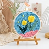 DIY Flower Pattern Punch Embroidery Beginner Kits for Beginners PW-WGB2670-11-1