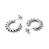 304 Stainless Steel Leafy Branch Wrap Stud Earrings for Women EJEW-K243-05P-2