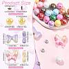 Round & Butterfly & Bowknot Acrylic & Brass Rhinestone Spacer Beads Findings Kits MACR-FS0002-46-3
