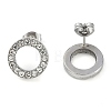 PVD Vacuum Plating 304 Stainless Steel Stud Earrings EJEW-C099-09-04-3