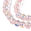 Electroplate Transparent Glass Beads Strands EGLA-Q132-4MM-A01-3