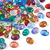 120Pcs 12 Colors Transparent Pointed Back Resin Rhinestone Cabochons KY-CW0001-01-15