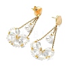 Electroplate Glass Dangle Earrings for Women EJEW-MZ00796-03-4