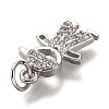 Brass Micro Pave Clear Cubic Zirconia Pendants LS-ZIRC-C020-36P-3