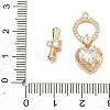 Brass Micro Pave Clear Cubic Zirconia Toggle Clasps KK-F934-05G-4
