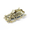 Beetles Enamel Pin with Rhinestone JEWB-P016-06AG-03-4