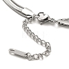 304 Stainless Steel Snake Chains 3 Layer Necklace for Women NJEW-C028-01P-3