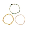 Natural Pink Opal/Natural Green Opal/Natural Green Strawberry Quartz/Natural Yellow Opal/Natural Rose Quartz/Natural Yellow Aventurine & Brass Beads Stretch Bracelets for Women BJEW-JB13866-2