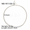 304 Stainless Steel Pave Clear Cubic Zirconia Square Snake Tennis Chain Necklaces for Women WGF0689-04-1