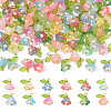10Pcs Acrylic & Glass Flower Pendants PALLOY-YW00116-01-2