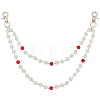 1Pc Polymer Clay Rhinestone Round Beaded Pants Chain Belts for Women AJEW-CN0007-10B-1