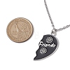 Couple Heart BFF Matching Alloy Enamel Pendant Necklaces NJEW-JN05036-4