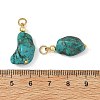 Dyed Natural Magnesite Pendants PALLOY-JF05937-02-3
