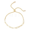 Brass Paperclip Chains & Curb Chains Slider Bracelets for Women BJEW-JB11809-2