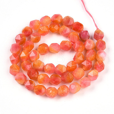 Dyed Natural White Jade Beads Strands G-T139-8mm-45V-1