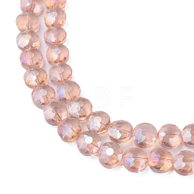 Electroplate Transparent Glass Beads Strands EGLA-N002-38-C03-1