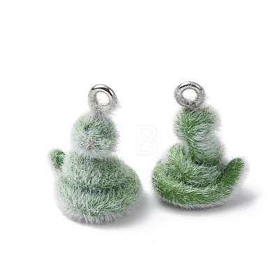 Animal Flocking Resin Pendants LS-RESI-A049-03D-1