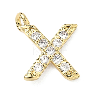 Brass Micro Pave Clear Cubic Zirconia Pendants KK-I476-01G-X-1