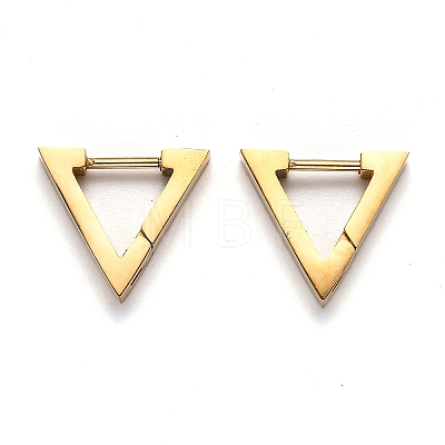304 Stainless Steel Triangle Huggie Hoop Earrings STAS-J033-02A-G-1