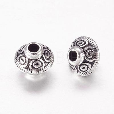 Tibetan Style Antique Silver Tone Bicone Alloy Spacer Beads X-LF1152Y-NF-1