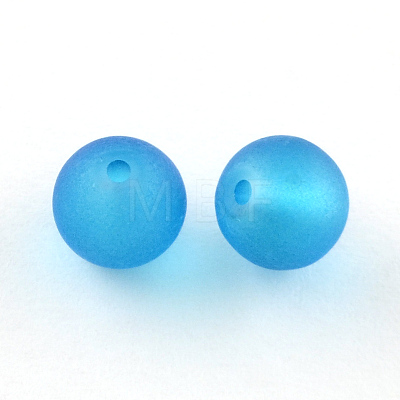 Transparent Frosted Glass Beads X-FGLA-R001-10mm-M-1
