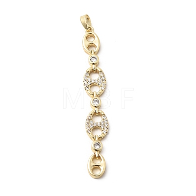 Brass Micro Pave Cubic Zirconia Big Pendants KK-C164-01B-G-1