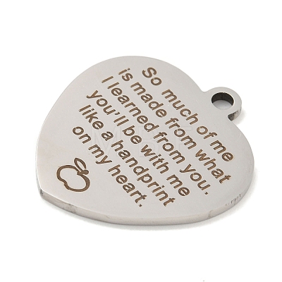 Non-Tarnish Teachers' Day 201 Stainless Steel Pendants STAS-L079-23P-01-1