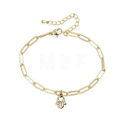 Summer Hamsa Hand 304 Stainless Steel Charm Bracelets AF7427-3-1