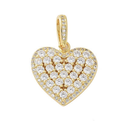 Brass Micro Pave Cubic Zirconia Pendants KK-P293-06G-1