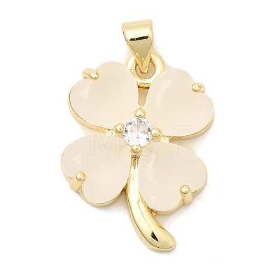 Brass Glass Pendants KK-H529-40G-01-1