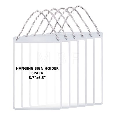 Erasable PVC Hanging Price Tags with Rope CDIS-WH0021-069B-02-1