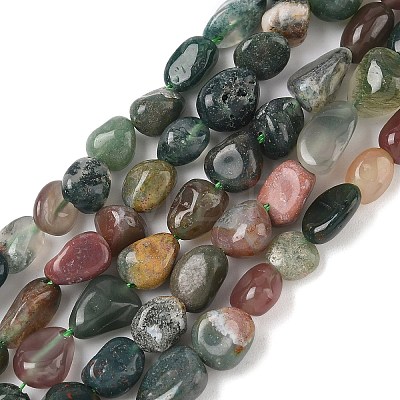 Natural Indian Agate Nuggets Beads Strands G-J335-02-1