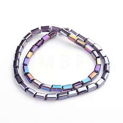 AB Color Plated Faceted Cuboid Electroplate Glass Beads Strands EGLA-F109-A08-1