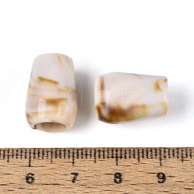 Two Tone Opaque Acrylic European Beads OACR-N157-05-1