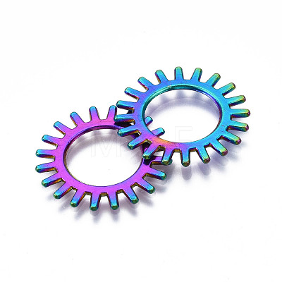 Rack Plating Rainbow Color Alloy Linking Rings PALLOY-S180-304-1