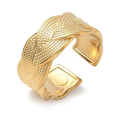 304 Stainless Steel Cuff Open Rings for Women RJEW-L341-03A-G-1