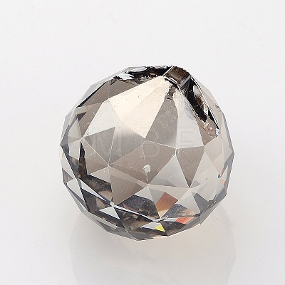 Faceted Round Glass Pendants GLAA-O008-G-1