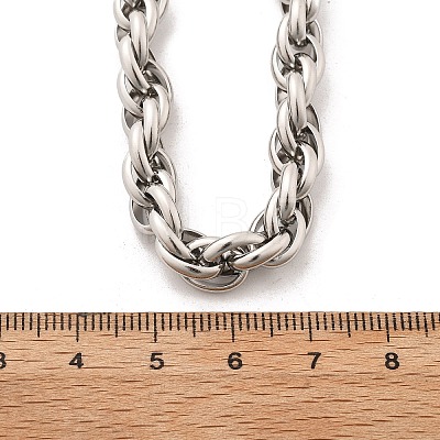 304 Stainless Steel Rope Chain Necklaces for Women Men NJEW-A033-04A-P-1