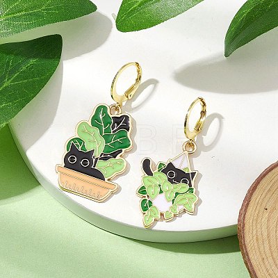 Alloy Enamel Hoop Earrings EJEW-JE05796-1