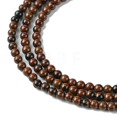 Natural Mahogany Obsidian Beads Strands G-K365-C07-01-1