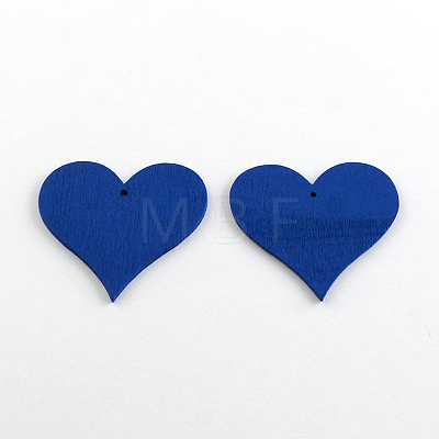 Dyed Heart Wood Pendants WOOD-R240-41-1