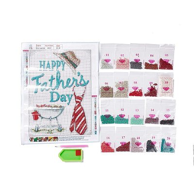 DIY Father's Day Theme Full Drill Diamond Painting Canvas Kits DIY-G080-01-1