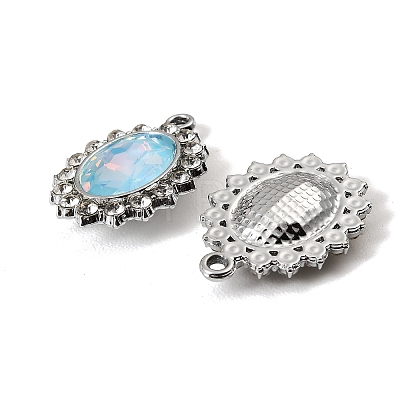 UV Plating Alloy Glass Pendants FIND-K032-41P-1